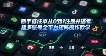 新手低成本从0到1注册并搭建多账号全平台矩阵操作教学，手机号-邮箱-IP-工具-爱找项目网
