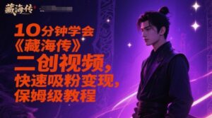10分钟学会《藏海传》二创视频，快速吸粉变现，保姆级教程-爱找项目网
