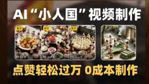 制作AI“小人国”微缩景观的短视频,点赞轻松过万,0成本制作-爱找项目网