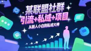 某联盟社群,引流+私域+项目,从新人小白到私域大神-爱找项目网