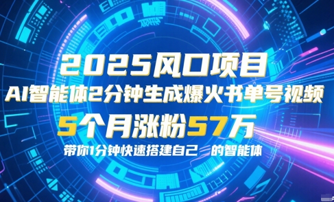 AI智能体2分钟一键生成爆火书单号原创视频，5个月涨粉57w，带你零代码1分钟搭建智能体-爱找项目网