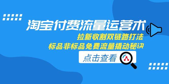 淘宝付费流量运营术，拉新收割双链路打法，标品非标品免费流量撬动秘诀-爱找项目网