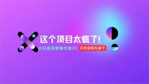 用AI工具无脑生成，小白零成本操作，轻松日入1000+，现在入局正当时！-爱找项目网