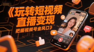 玩转短视频直播变现，把握视频号金风口-爱找项目网