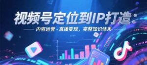 视频号定位到IP打造：账号搭建-内容运营-直播变现，完整知识体系-爱找项目网