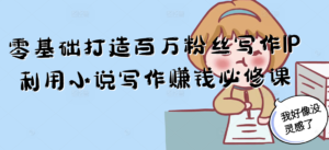 零基础打造百万粉丝写作IP利用小说写作赚钱必修课-爱找项目网