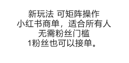 可矩阵操作，小红书商单新玩法，适合所有人，无需粉丝门槛，1粉丝也可以接单-爱找项目网