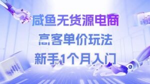 咸鱼无货源电商，高客单价玩法，新手1个月入门-爱找项目网