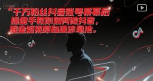 千万粉丝抖音账号幕后操盘手教你如何做抖音，掘金短视频自建流量池-爱找项目网