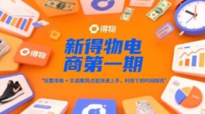 新得物电商第一期,完整攻略+实战案例,普通人也能快速上手,利用下班时间搞钱-爱找项目网
