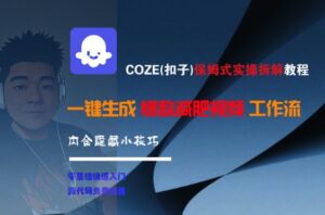 COZE(扣子)保姆式实操拆解教程，一键生成爆款减肥视频工作流，批量产出高质量视频-爱找项目网