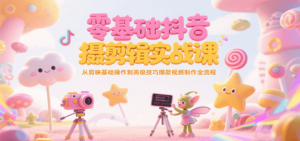 零基础抖音短视频拍摄剪辑实战课，从剪映基础操作到高级技巧爆款视频制作全流程-爱找项目网