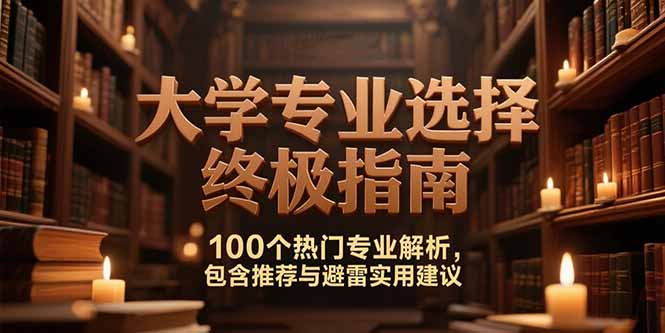 付费文：大学专业选择终极指南,100个热门专业解析,包含推荐与避雷实用建议-爱找项目网
