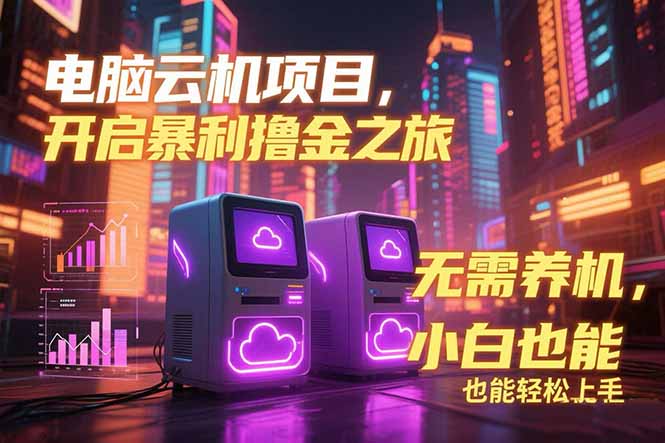 电脑云机项目 暴力撸金玩法，不需要养机 配置没有要求 单机100个窗口一…-爱找项目网
