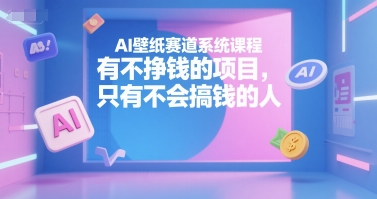 AI壁纸赛道系统课程，有不挣钱的项目，只有不会搞钱的人-爱找项目网