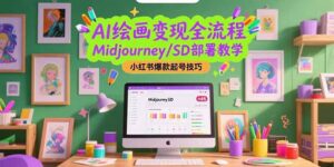 AI绘画变现全流程，Midjourney/SD部署教学，小红书爆款起号技巧-爱找项目网