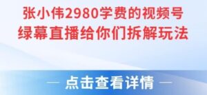 张小伟2980付费额视频号绿幕直播给你们拆解玩法-爱找项目网