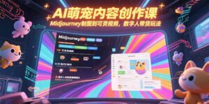 AI萌宠内容创作课，Midjourney制图到可灵视频，数字人带货玩法-爱找项目网