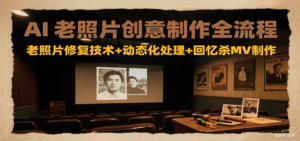 AI老照片创意制作全流程：老照片修复技术+动态化处理+回忆杀MV制作-爱找项目网