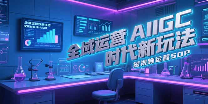 全域运营AIGC时代新玩法，文案封面设计公式，短视频运营SOP-爱找项目网