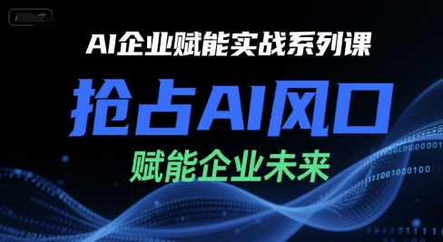AI企业赋能实战系列课，抢占AI风口，赋能企业未来-爱找项目网