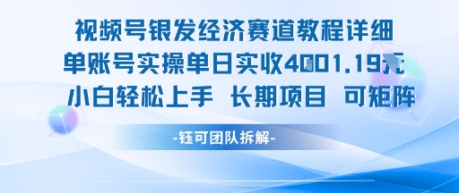 视频号银发经济赛道单账号实操单日实收1k+，小白轻松上手长期项目-爱找项目网
