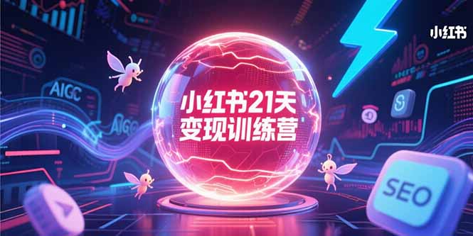 小红书21天变现训练营，AIGC工具高效应用，SEO优化核心技巧-爱找项目网