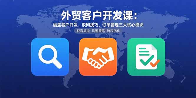 外贸客户开发课：涵盖客户开发、谈判技巧、订单管理三大核心模块-爱找项目网