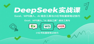 DeepSeek实战课：Excel、WPS接入、AI 组合工具与小红书批量做笔记技巧-爱找项目网