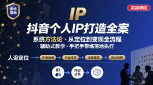 抖音个人IP系统落地实操大课，实操课程，辅助落地-爱找项目网