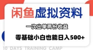 闲鱼虚拟资料新变现玩法，信息差项目，一次出单两份收益，无需囤货，可批量矩阵，零基础小白也能日入多张-爱找项目网