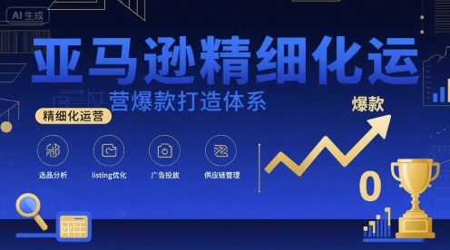 亚马逊精细化运营爆款打造体系，视频课+全套资料文档-爱找项目网