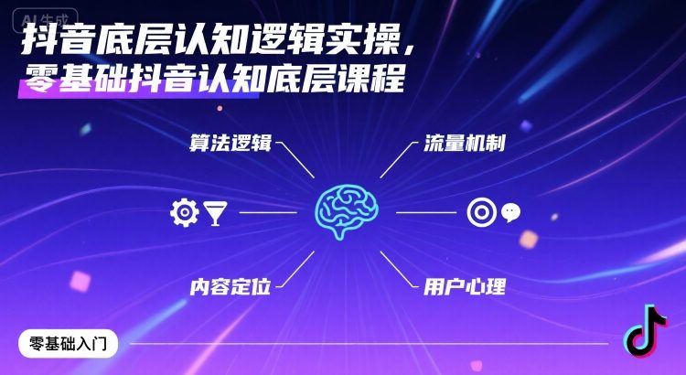 抖音底层认知逻辑实操，零基础抖音认知底层课程-爱找项目网