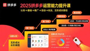 2025拼多多运营能力提升课：认知→基础→推广→活动→玩法，五阶成长路径-爱找项目网