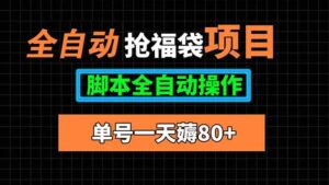 全自动抢福袋项目，单号一天80+脚本全自动操作-爱找项目网