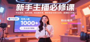 新手主播必修课:平台选择、话术训练、粉丝维系等,解析禁忌与成长法则,突破直播能力-爱找项目网
