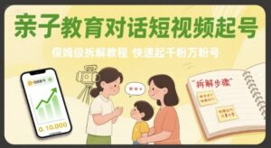 亲子教育对话短视频起号，保姆级拆解教程，快速起千粉万粉号-爱找项目网