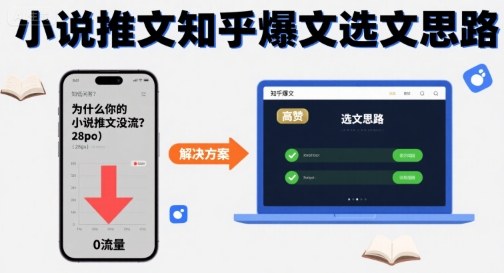 为什么你的小说推文没流量？小说推文知乎爆文选文思路-爱找项目网