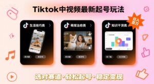 Tiktok中视频最新起号玩法，想要日入百刀，做好这几个赛道就可以了-爱找项目网