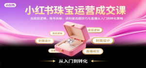 小红书珠宝运营成交课：含底层逻辑、账号拆解，讲封面选题技巧与直播从入门到转化策略-爱找项目网