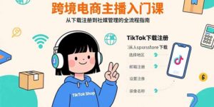 跨境电商主播入门课，TikTok下载注册，支付工具配置，社媒账号管理全流程-爱找项目网