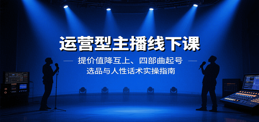 运营型主播线下课：提价值降互上、四部曲起号、选品与人性话术实操指南-爱找项目网