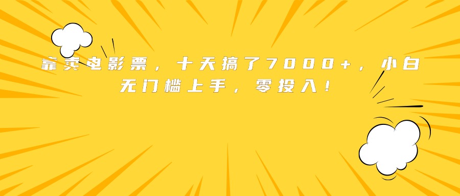 靠卖电影票，十天搞了7000+，小白无门槛上手，零投入！-爱找项目网