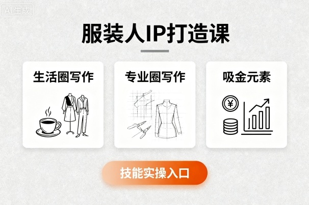 服装人IP打造课，文案创富+生活圈写作+专业圈写作+服装人专属+吸金元素+技能实操-爱找项目网