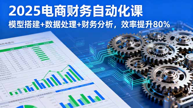 2025电商财务自动化课,模型搭建+数据处理+财务分析,效率提升80%-爱找项目网