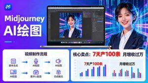 AI绘图照片开口说话视频制作：Midjourney+数字人，7天产100条月增收过万-爱找项目网
