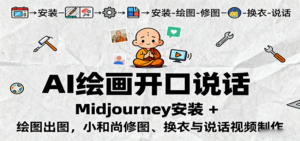 AI绘画开口说话,Midjourney安装 + 绘图出图,小和尚修图、换衣与说话视频制作-爱找项目网