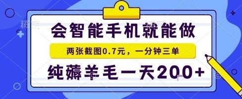 手机项目，二十秒一单，纯薅羊毛一天2张+做就有【揭秘】-爱找项目网