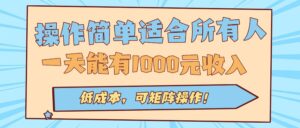 操作简单适合所有人全自动挂机项目，一天能有1000元收入，低成本，可矩...-爱找项目网