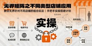 无界矩阵之不同类型店铺应用，教你无界针对不同类型店铺的组合玩法应用，手把手实操搭建计划-爱找项目网